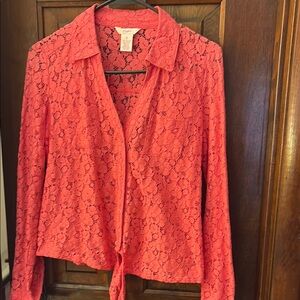 Candie’s Women's Pink Lace Top